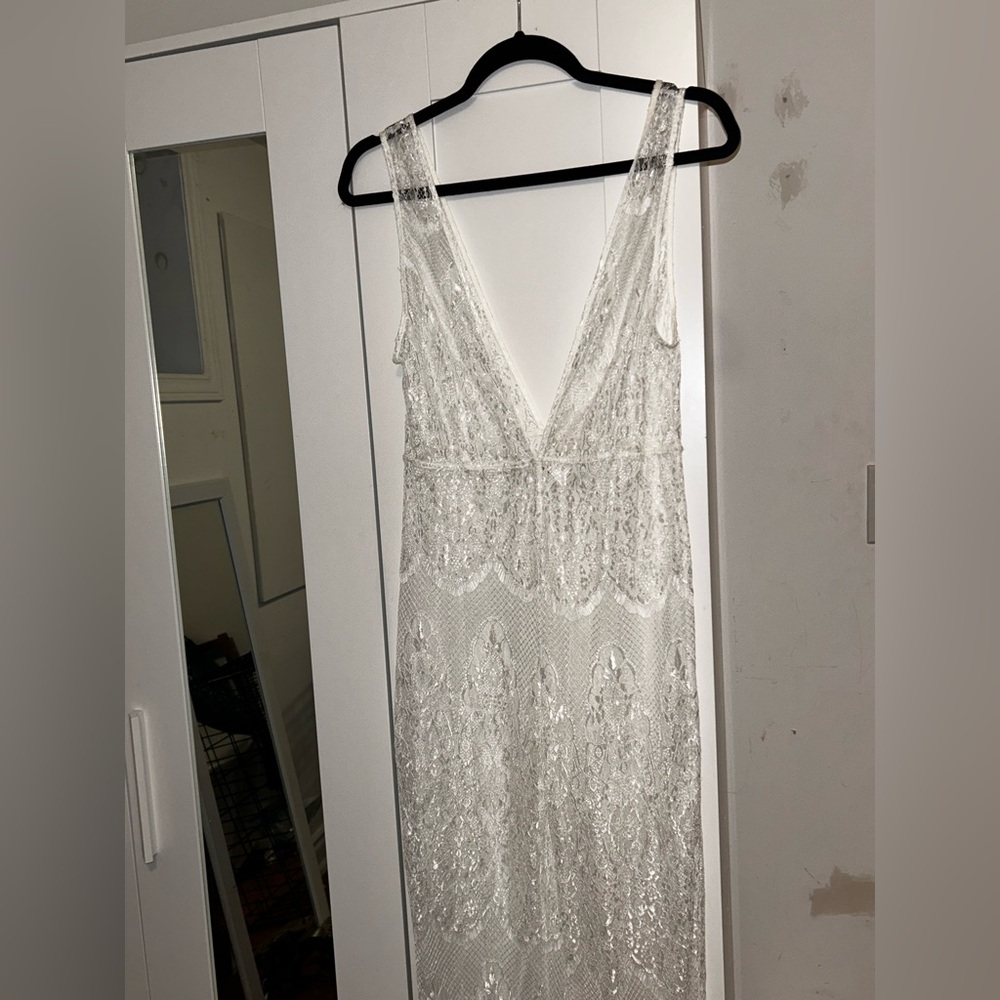 sheer lace white jumpsuit